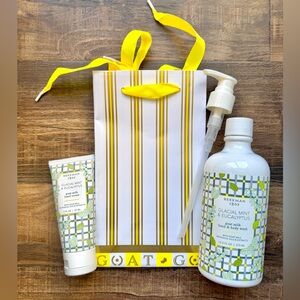 New! Beekman 1802 Glacial Mint & Eucalyptus 2pc Set w/ Beekman “GOAT” gift bag